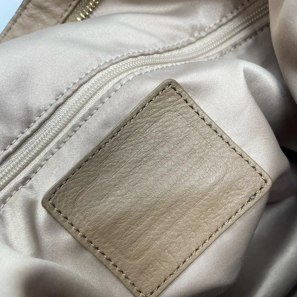 Coach Tan Leather Handbag with Gold Accents - Picture 6 of 7